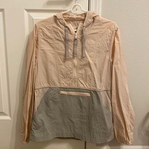 Marshall’s Thread + Supply pink/grey quarter-zip rain jacket